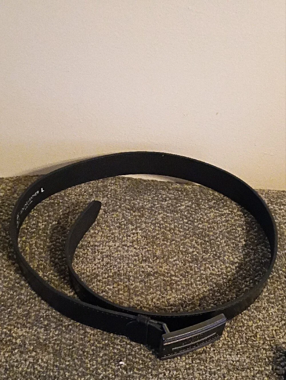 Harley-Davidson Black Leather Strap Belt with Metal Logo Buckle